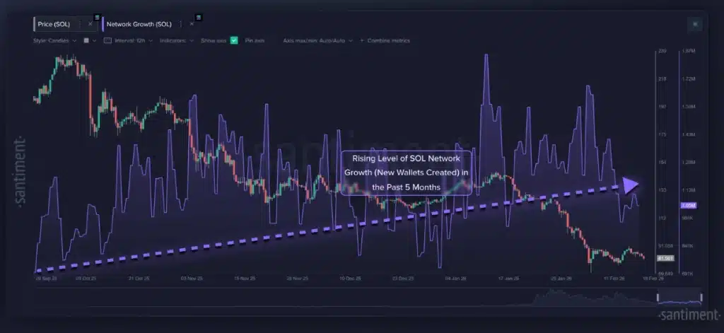 Solana network growth.