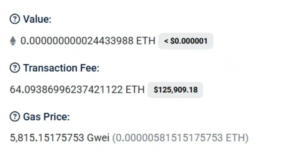 Transaction details.