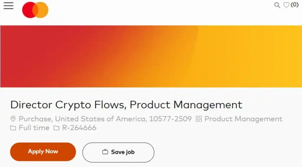 Job ad for Director of Crypto Flows, Product Management.