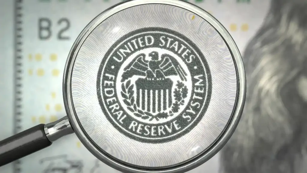 Federal Reserve logo on a dollar bill. Source: TechGaged / Shutterstock