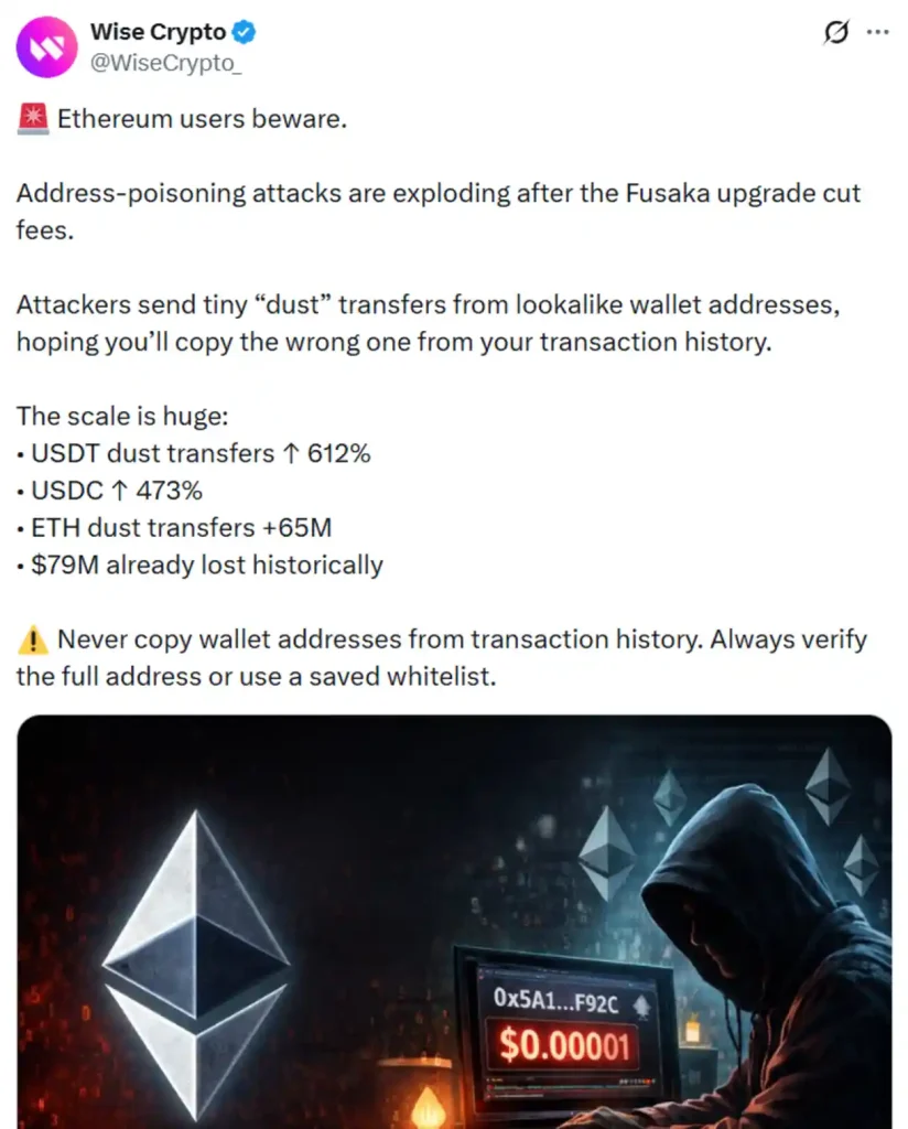 Warning to Ethereum users.