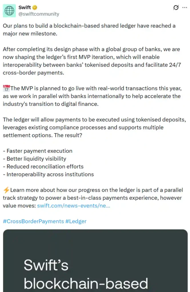 Social post announcing the ledger.