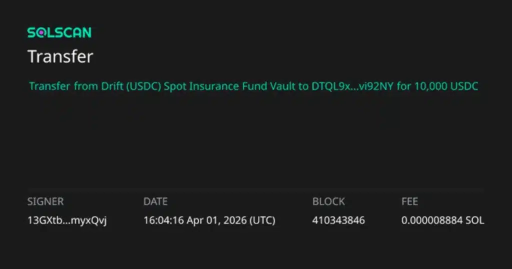 The attack first did a test withdrawal.