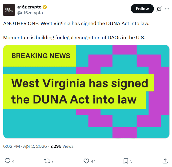 a16z crypto’s announcement.