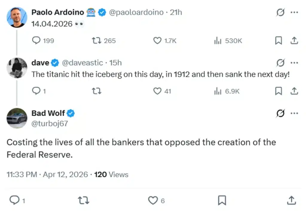 Crypto community speculating on what the post is about.