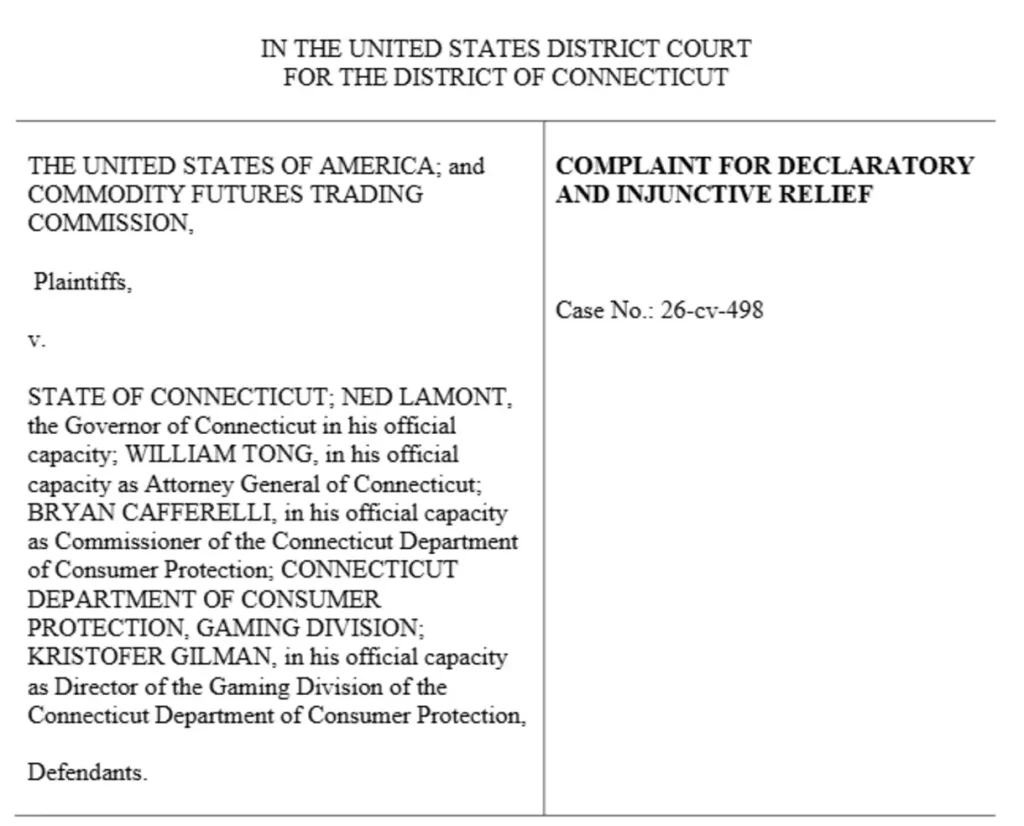 Lawsuit against Connecticut.