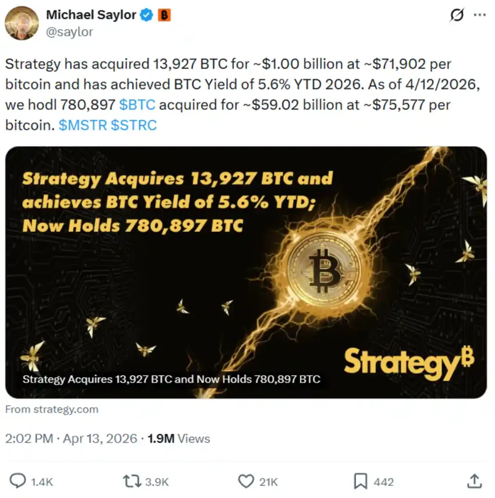 Strategy’s newest Bitcoin purchase.