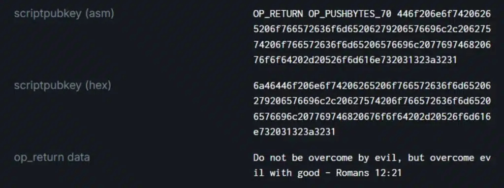 The message embedded in the BTC block 666666.