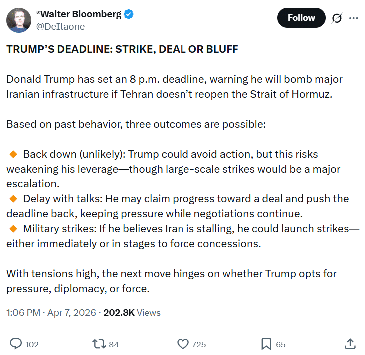 President Trump’s latest deadline for Iran.