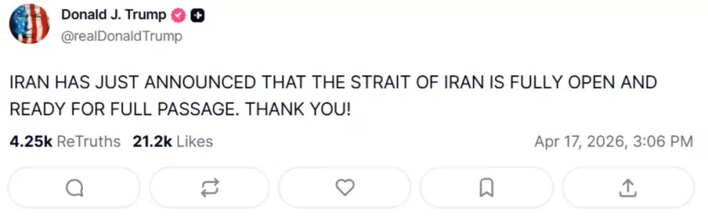 U.S. President’s announcement.
