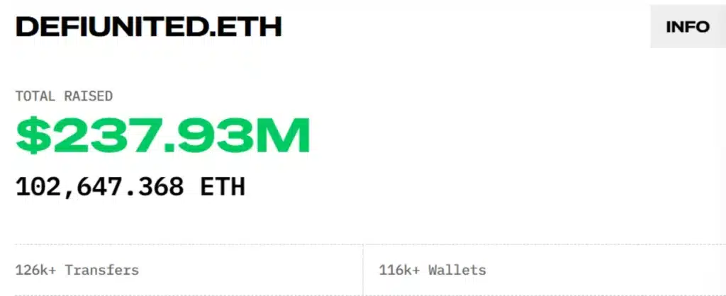 Total donations for Aave recovery.