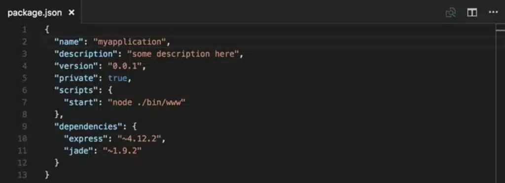 Screenshot showing JSON code. Source: code.visualstudio.com