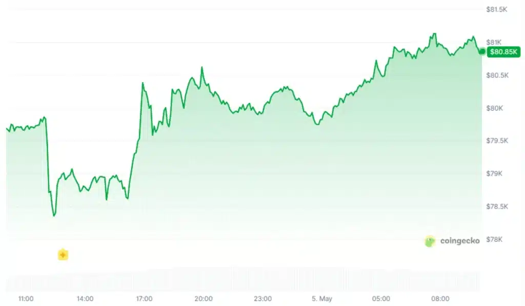 Bitcoin price chart. Source: CoinGecko